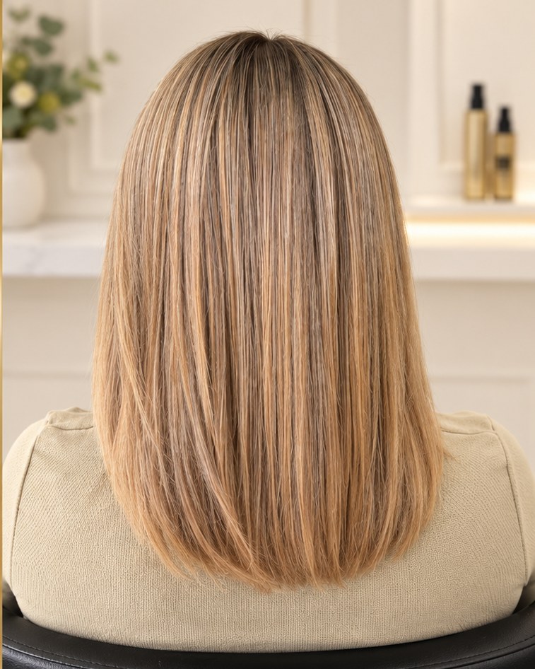 Après — balayage beige lumineux